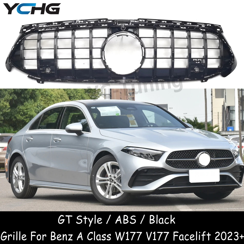 W177 2023 2024 GT Grille For Mercedes Benz A Class W177 V177 facelift A180 A200 A220 A35 GT Style Front Bumper Grills