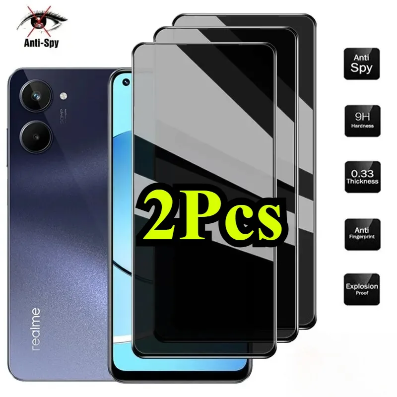

2Pcs Privacy Glass film For Realme 14T 14 13 12 Pro Narzo 80x 70 Anti-Spy Tempered Glass For Realme C75x P3 P2 Pro Ultra GT7 GT6