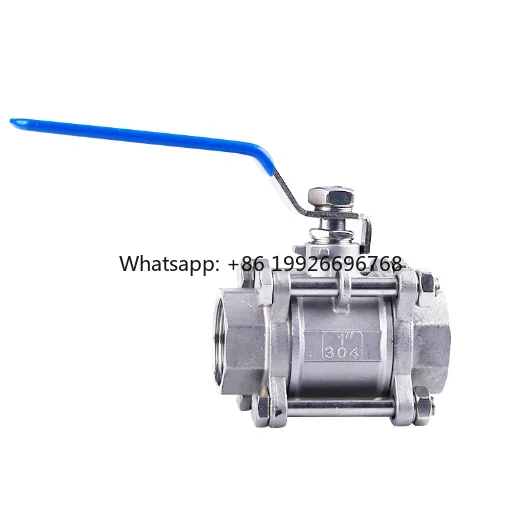 TKFM SS304 NPT BSP Connection Type Full Bore Female Theaded Three Piece 3pc Manual Oil OEM Ball Valve