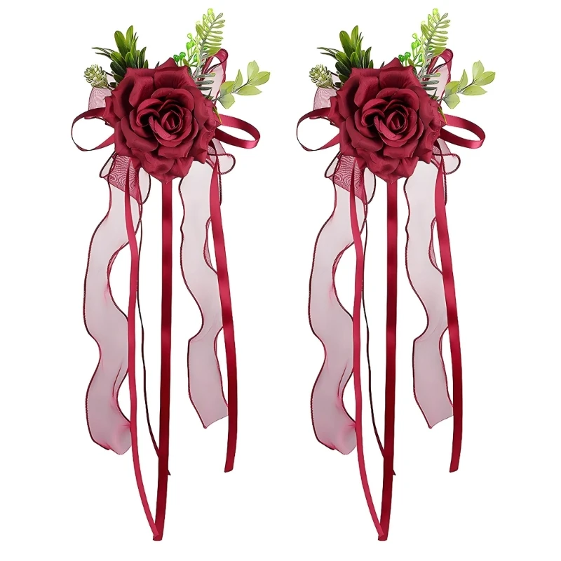 Hochzeitsauto-Rosenornament für Spiegelplatzierung und Zeremonien-Styling 3XUF – Detail 1