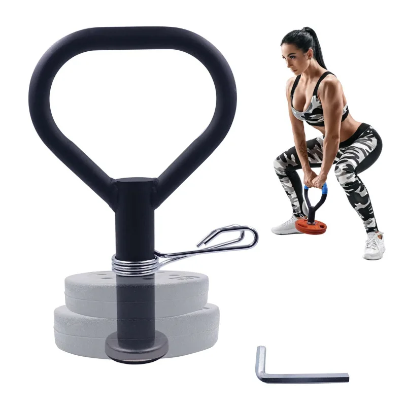 Adjustable Fitness Kettlebell Handle For 50mm Barbell Weight Plate Grips Home Gym Weightlifting Workout Strength Training