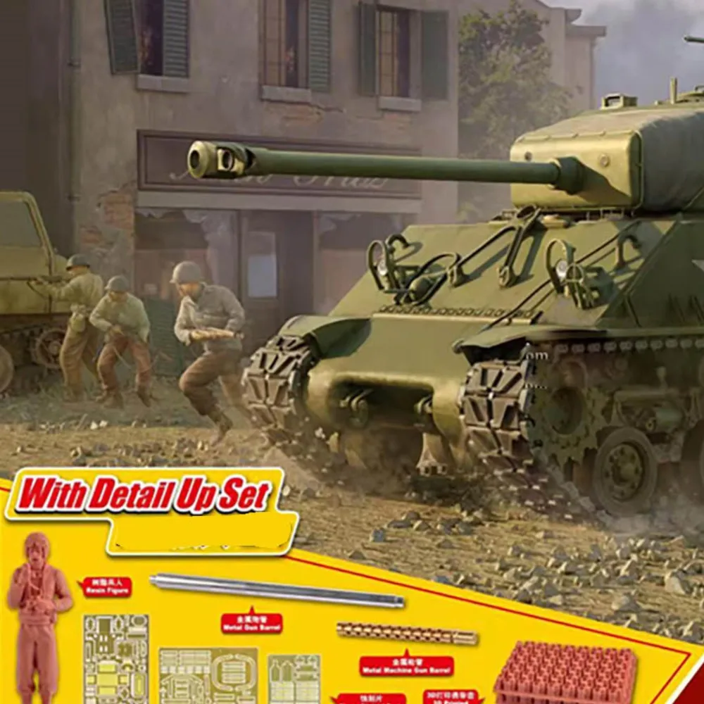 

Trumpeter 61619 1/16 M4A3E8 Medium Tank Early Plastic Static Tank Model Armor Kit for Boys Toys TH20462