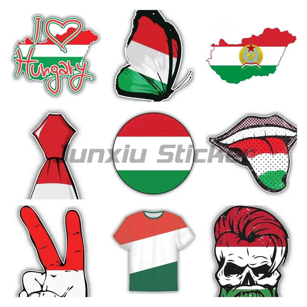 

Hungary National Flag Car Sticker Decal Vinyl Self-adhesive Car Accessories Creative Cover Scratches National Flag Stickers