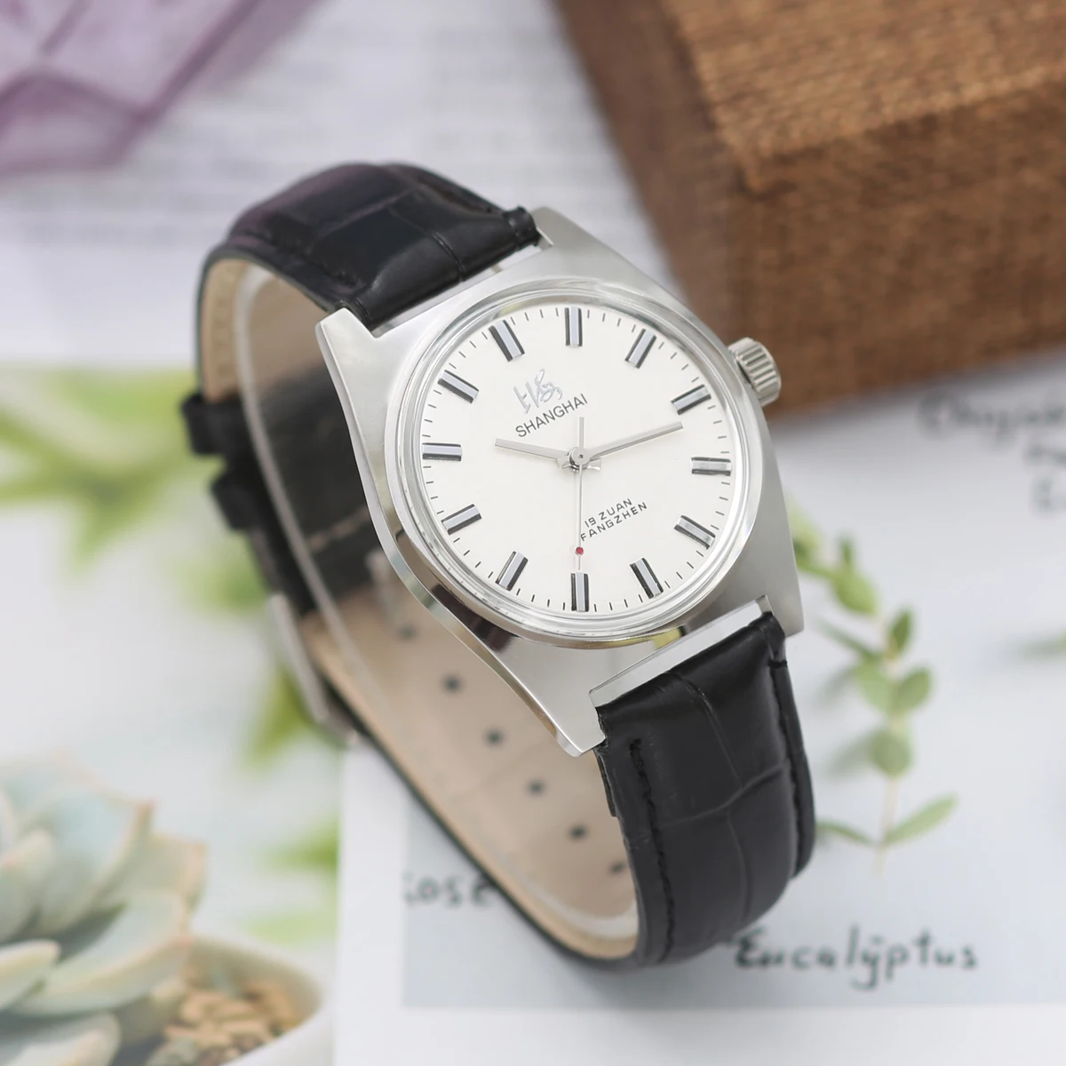 

Мужские механические наручные часы Shanghai Vintage 36 мм - 7120 с ручным заводом, ретро-дизайн, 3D акриловое стекло, для повседневной носки