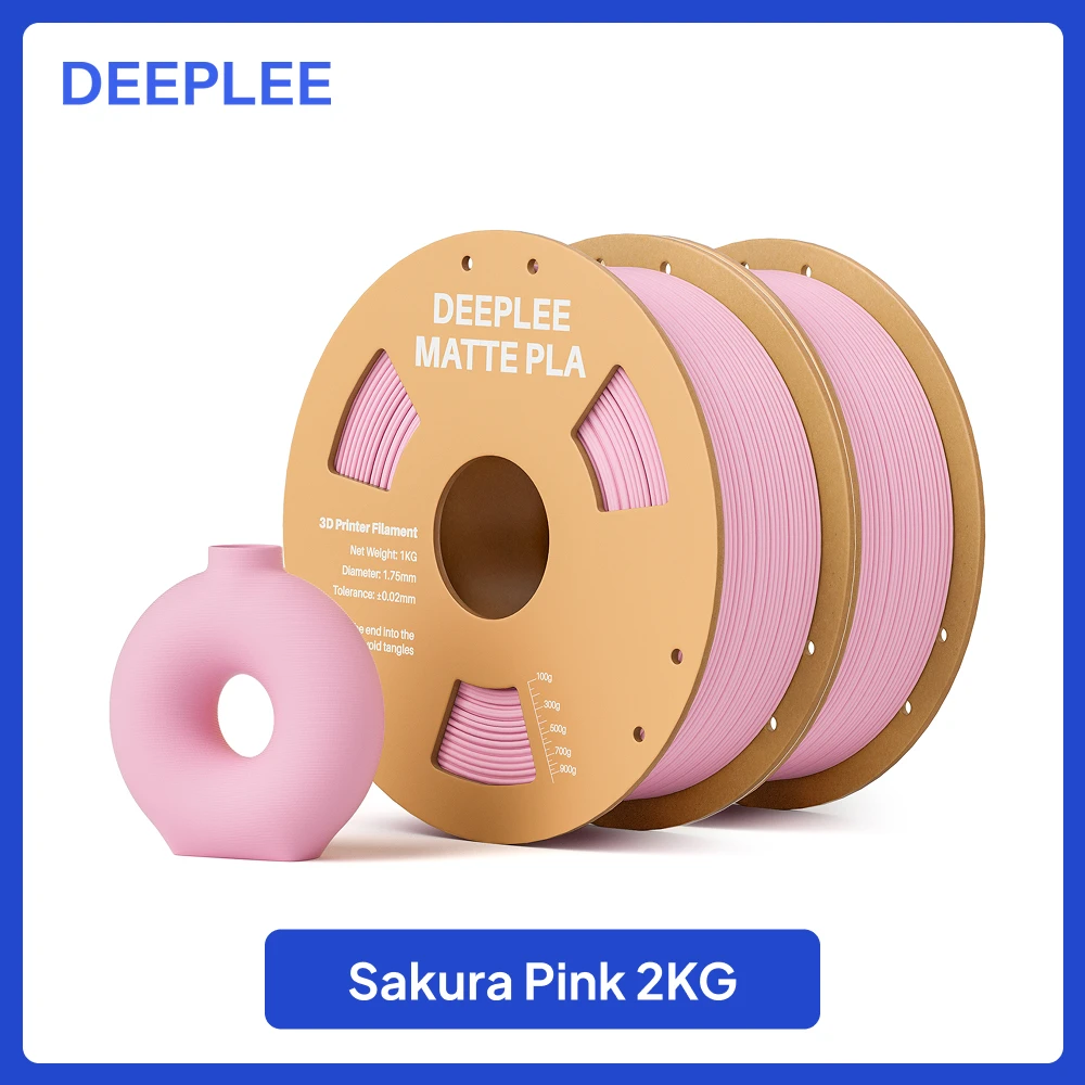 DEEPLEE 2KG mat PLA-filament 1,75 mm 3D-printen voor FDM 3D-printer PLA roze Deeplee-filament