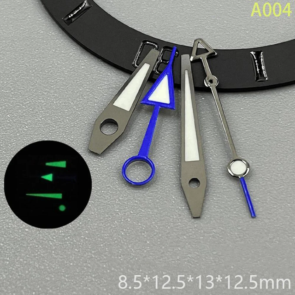 استبدال مؤشرات إكسسوارات الساعة الرجالية، عقارب ساعة مضيئة باللون الأخضر لحركة NH34، عقارب GMT، عقارب NH34، إبر