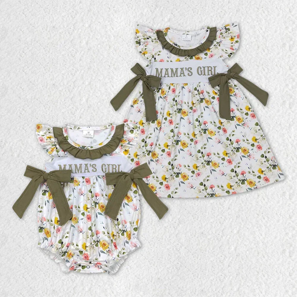 

MAMA'S GIRL Girls Dress with Flowers And Bow - Cute Children's Fashion for Little Princesses