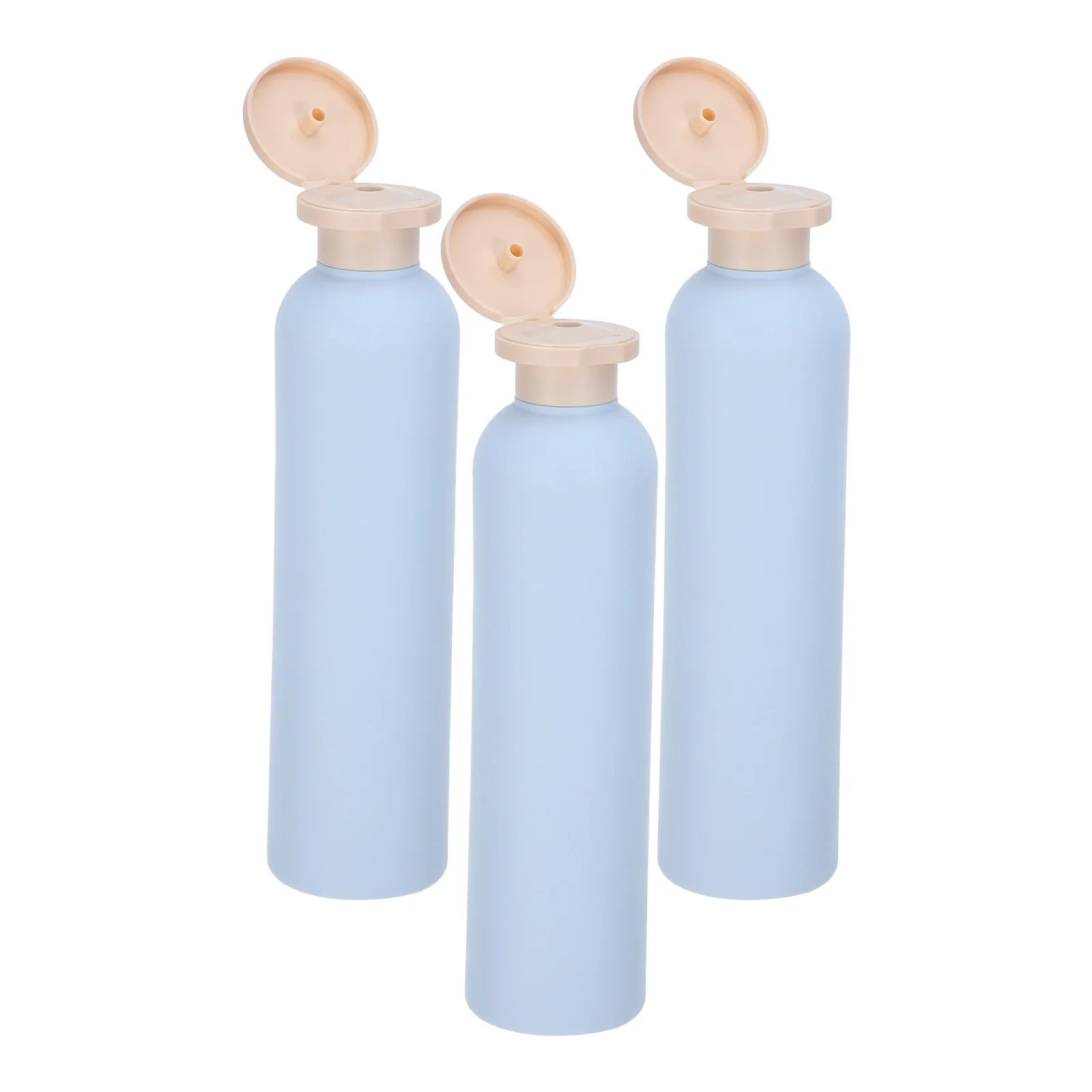 

3 Pcs Light Blue Flip-top Lotion Bottle 260ml Shower Gel Shampoo Toiletry Bottles Conditioner and Travel Hdpe Plastic