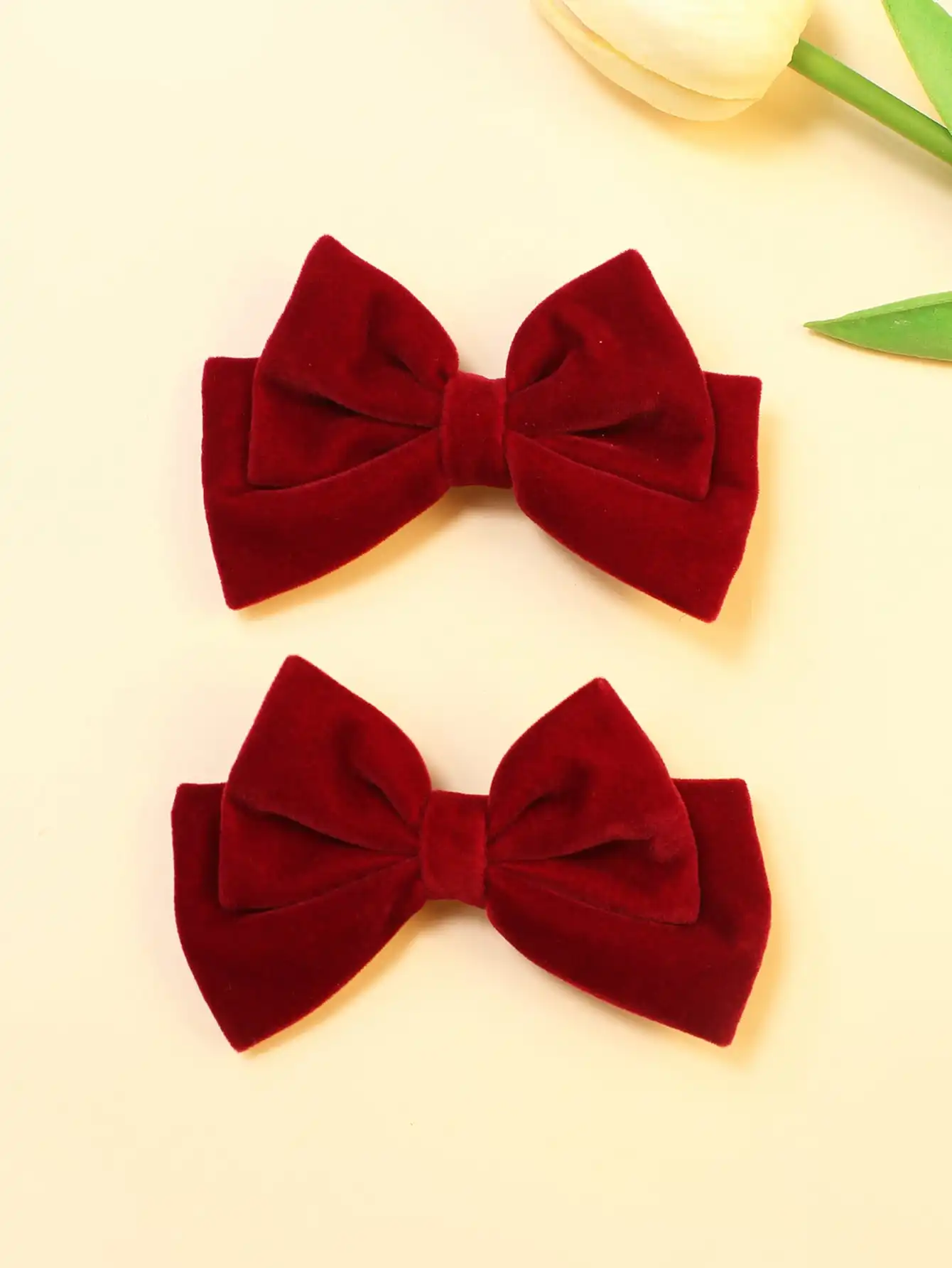 2pcs Toddler Girls Bow Decor Alligator Hair Clip