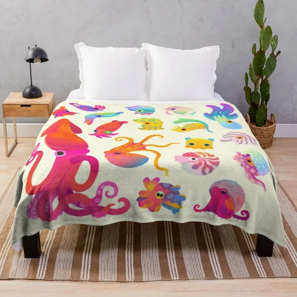 Cephalopod - pastel Throw Blanket Stuffeds sofa bed Heavy Blankets