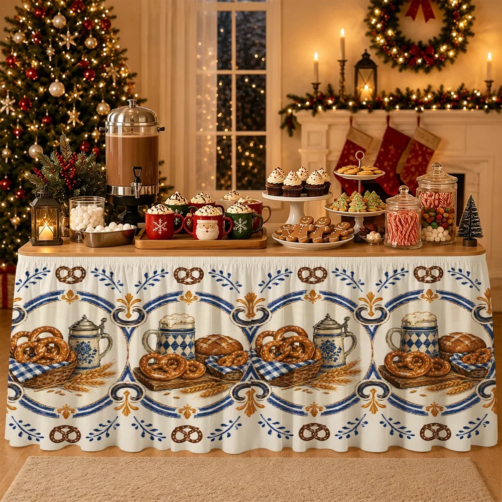 Retro tavern connection award medal cracker shop counter beer festival tablecloth, Bavarian party decoration