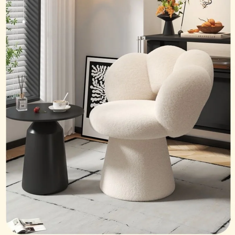 Home Makeup Chair with Lumbar Support Soft Petal Backrest Vanity Dressing Chair for Home Furniture Light Luxury Petal Chair image 2