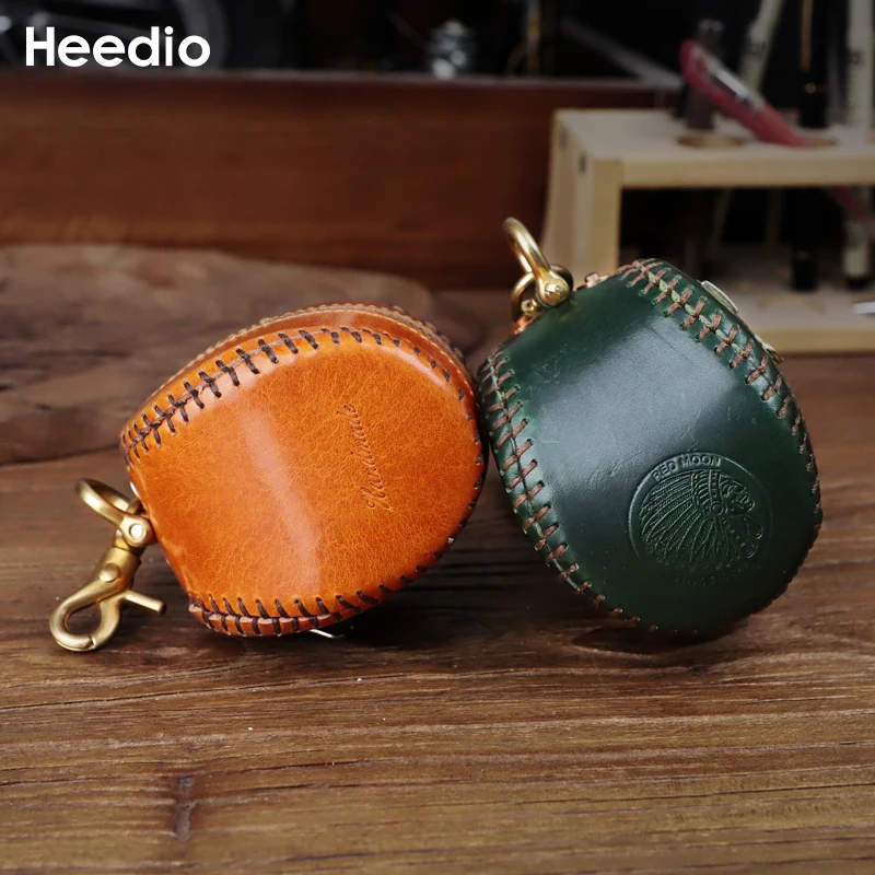 Genuine Leather Coin Purse With Hiking Buckle Change Purse For Headphones Organizer Portable Storage Small Wallets Unisex