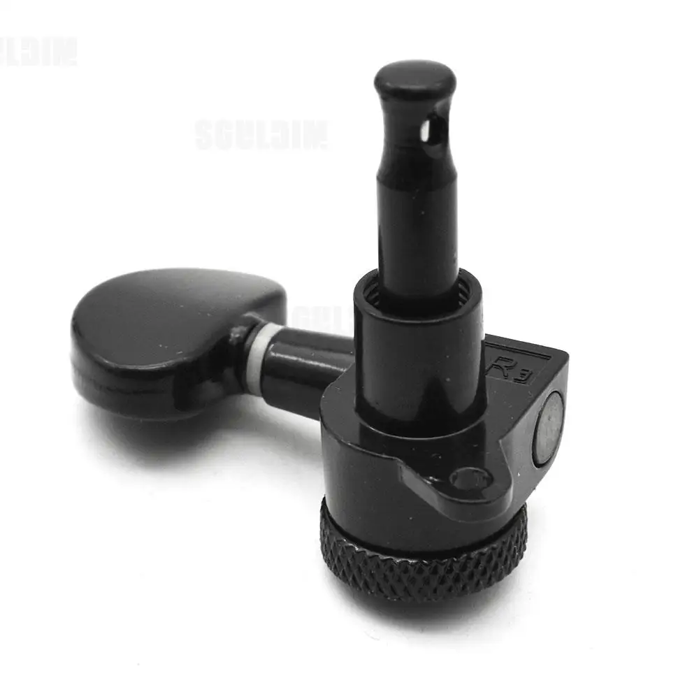 1 set of electric guitar threaded sleeve black lock string guitar tuner tuning key nail head