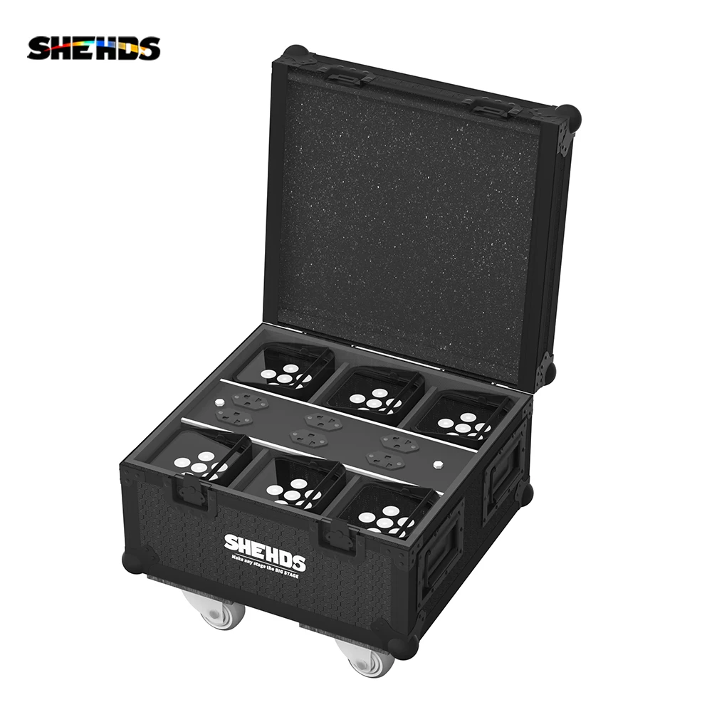 Imagem -02 - Shehds-flight Case de Controle Remoto sem Fio Led Par Bateria Incluída Plugue Interno sem Luz 6in 8in 10in 6x 18w