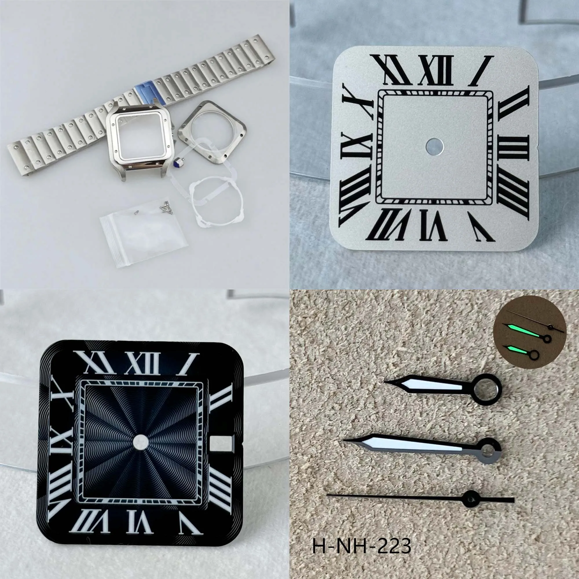 

Watch accessories N H35 movement mineral mirror 38mm mechanical watch modified square DIY waterproof case stainless ste