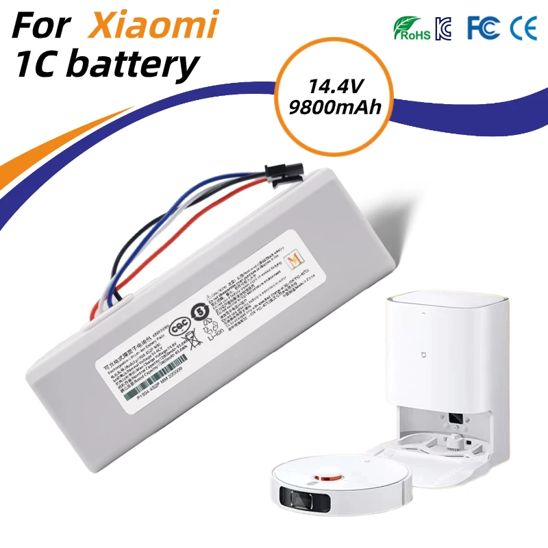 

New 2024 original 14.4V 12800mAh Battery For Xiaomi Mijia 1C STYTJ01ZHM Robot Vacuum Mop Cleaner Accessories Parts