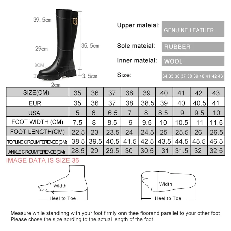 AIYUQI Women Long Boots Genuine Leather 2024 New Large Size Non-slip Rome Women\'s Winter Boots Warm Wool High Boots Women