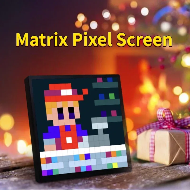 RGB LED Matrix Pixel Display Screen Smart App Control Digital Programmable DIY Photo Frame Game Room Desktop Decor Night Light