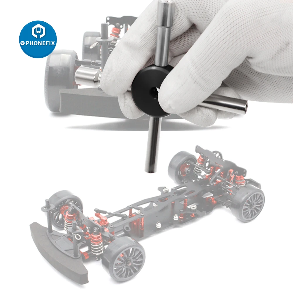 4/5.5/7/8mm nenhum punho hexágono porca soquete chave de fenda ferramentas kit para rc helicóptero do carro fixo-asa soquete chave de fenda ferramenta