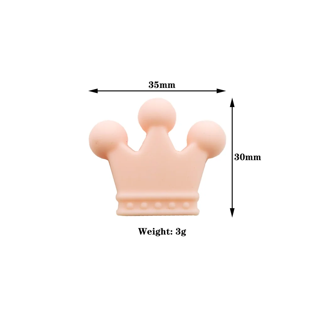 35*30 مللي متر 10 قطعة/الوحدة تاج الغذاء الصف سيليكون الخرز الطفل التسنين هوة سلسلة قلادة اكسسوارات آمنة التمريض مضغ BPA الحرة
