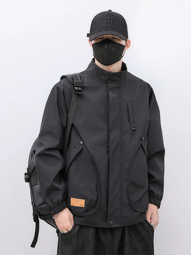 

Мужская ветрозащитная куртка для активного отдыха, походная одежда, весенне-осенняя модная спортивная куртка с воротником-стойкой