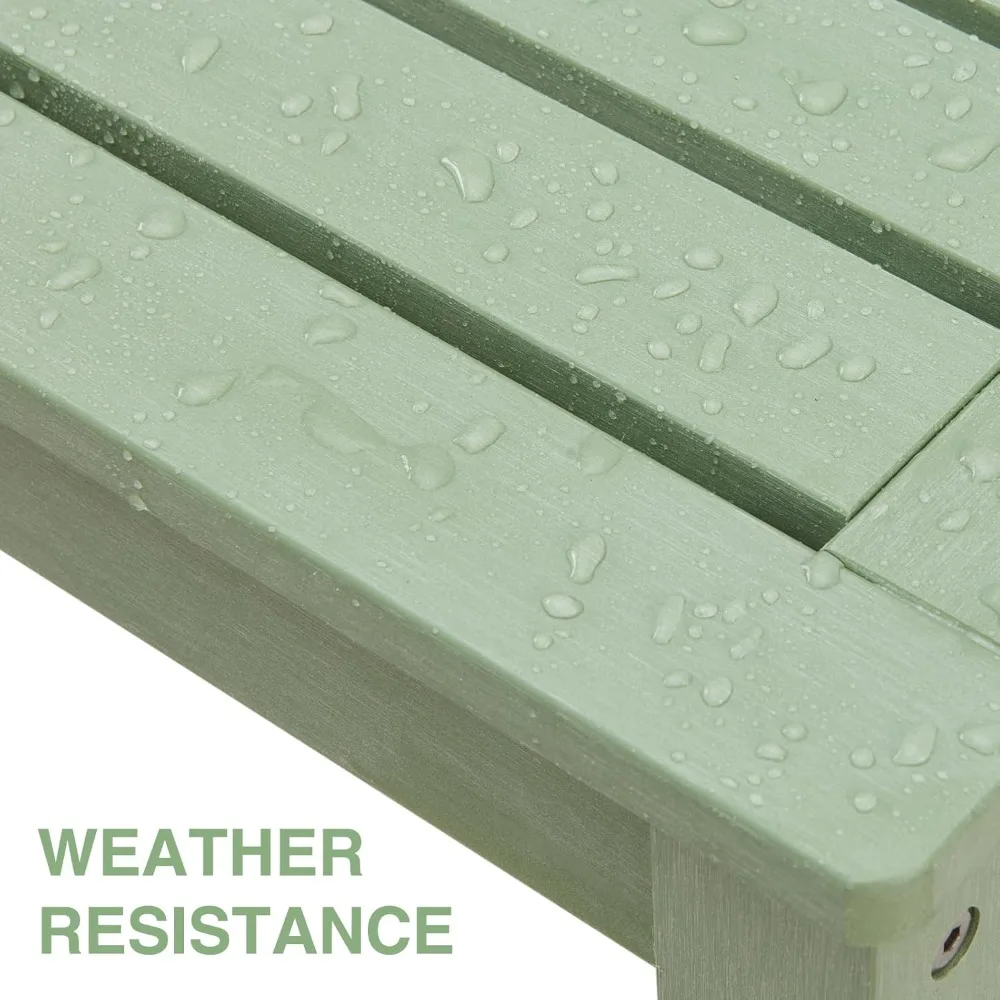 مقعد خارجي، مقعد شرفة من البوليستر الخشبي لشخصين، مقعد حديقة مقاوم للطقس لا يتلاشى ولا يتلاشى أبدًا، بدلة مقعد للفناء في جميع الأحوال الجوية #6