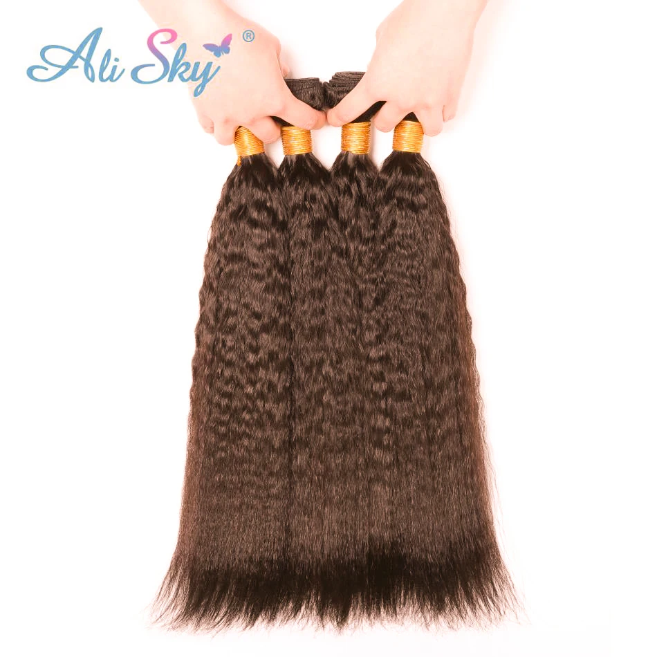 Hellbraune verworrene gerade Bündel Farbe #4/4pcs natürliche Echthaar verlängerungen Remy Haar Ombre Bündel weiches Weben