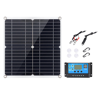 Portable Solar Panel 18V 12W~15W Monocrystalline Silicon Solar Panel Dual USB Charging Port DC5521 Battery Clamp Interface