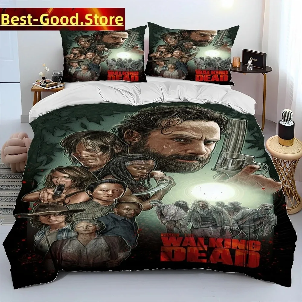 

Horror TV The Walking Dead Lincoln Comforter Bedding Set,Duvet Cover Bed Set Quilt Cover Pillowcase,King Queen Size Bedding Set