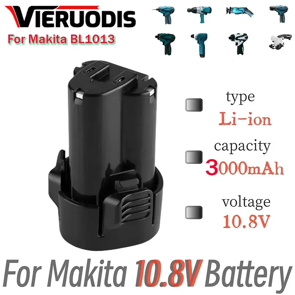 

10.8V 3.0Ah Real Capacity Li-ion Battery for Makita BL1013 BL1014 BL 1013 BL 1014 LCT203W 194550-6 194551-4 195332-9 DF030D