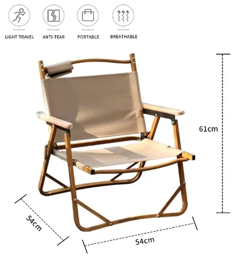 Outdoor  camping furniture kermit   portable folding beach aluminum wooden multiple picnic chair