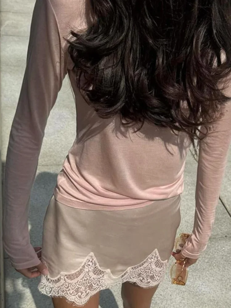 Seksowna biała koronkowa mini spódniczka z wysokim stanem damska letnia odzież uliczna krótkie spódnice odzież damska moda 2025 casualowa prosta spódnica hot