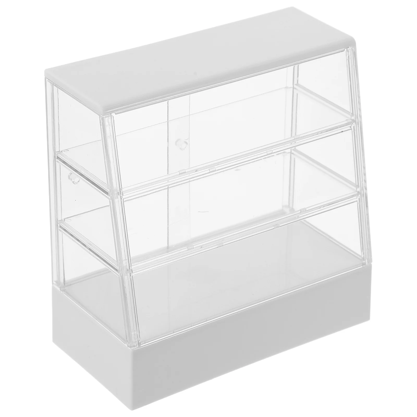 Dollhouse Cake Cabinet Mini Display Miniature Dessert Toy Room Sliding Door Model Plastic