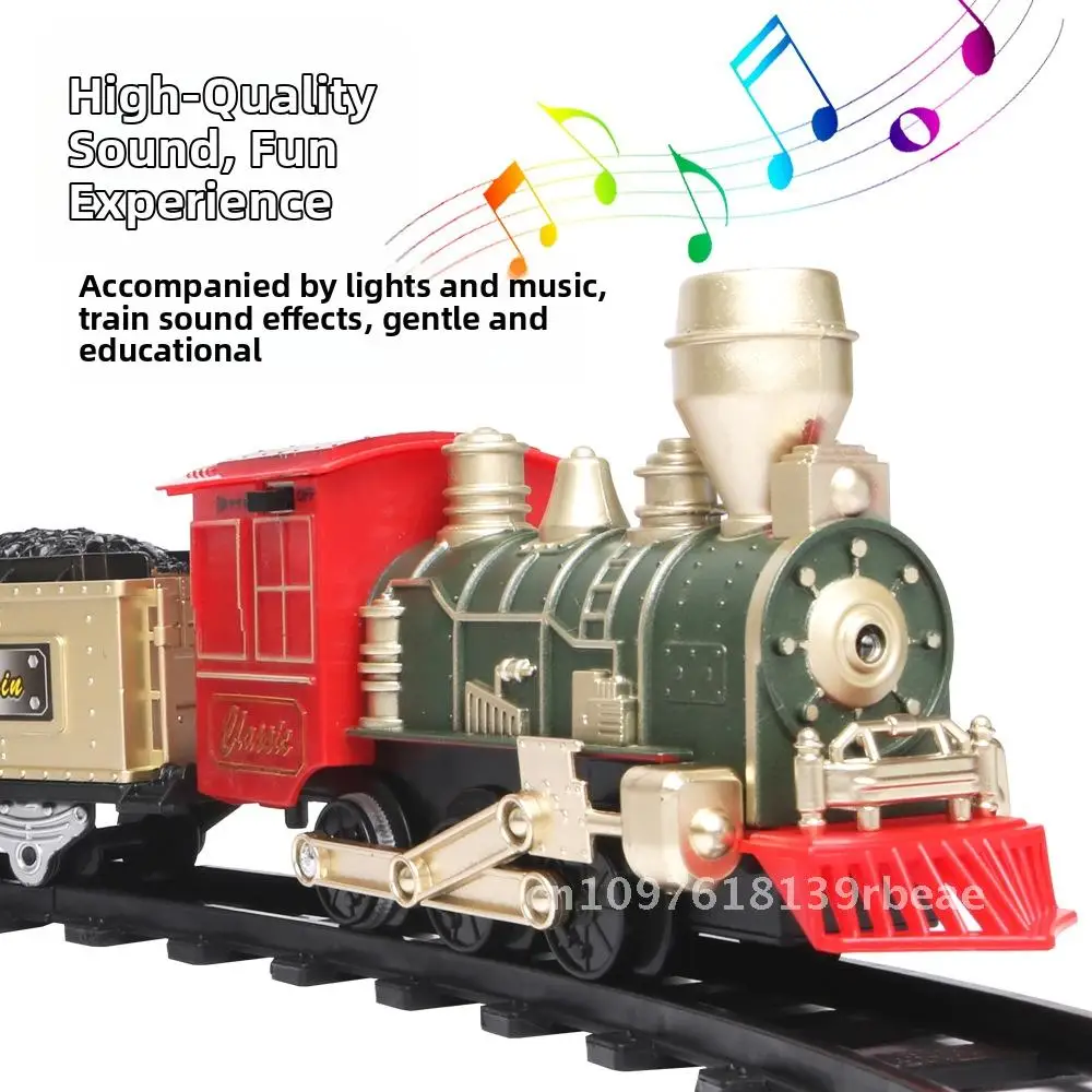 Electric Rail Car Toy Christmas Retro Mini Train Kids Gift Boy Car