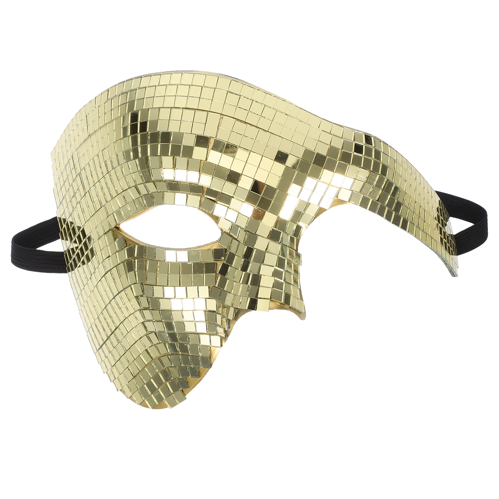 

Disco Mask Disco Mirrored Face Mask Mirror Masquerade Ball Face Cover Halloween Party Adults Glitter Music Outfits Accessories