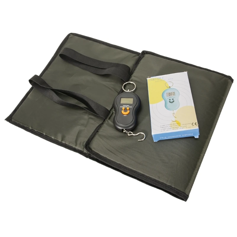 YD61 Fishing Unhooking Mat Carp Unhooking Mat with Weigh Scale 3-Fold Landing Mat Foldable Padded Outdoor Fishing Tool