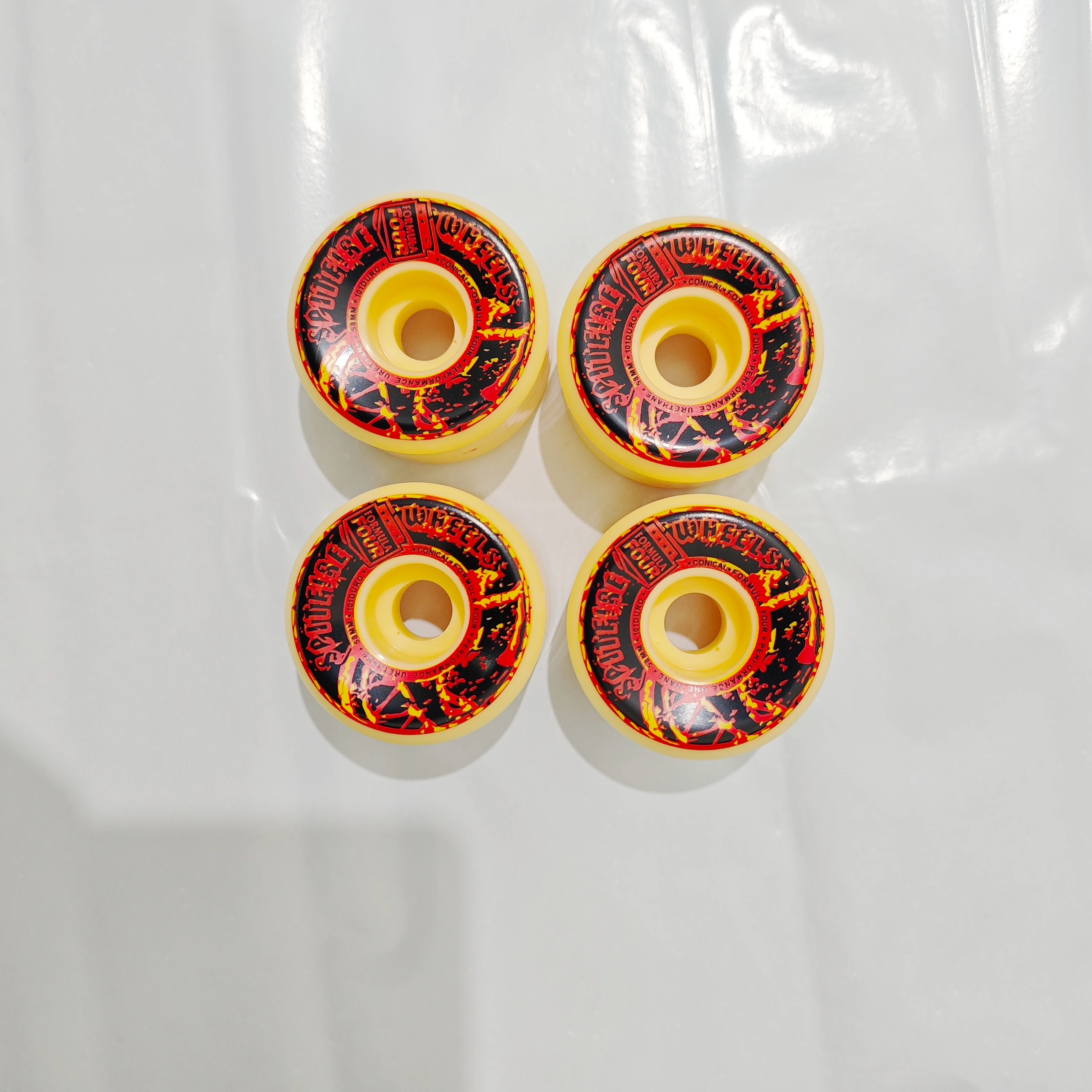 58MM SF skateboard wheel full conical and round shapes 99D 101D good quality pu polyurethane skate wheel