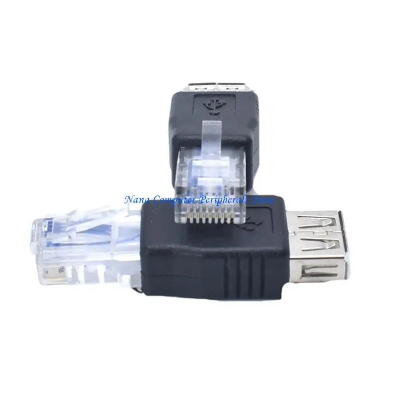 F68C Adaptor USB Ke RJ45 USB Konverter Steker Ethernet Betina Ke RJ45 Jantan untuk Adaptor Internet Kecepatan Konektivitas