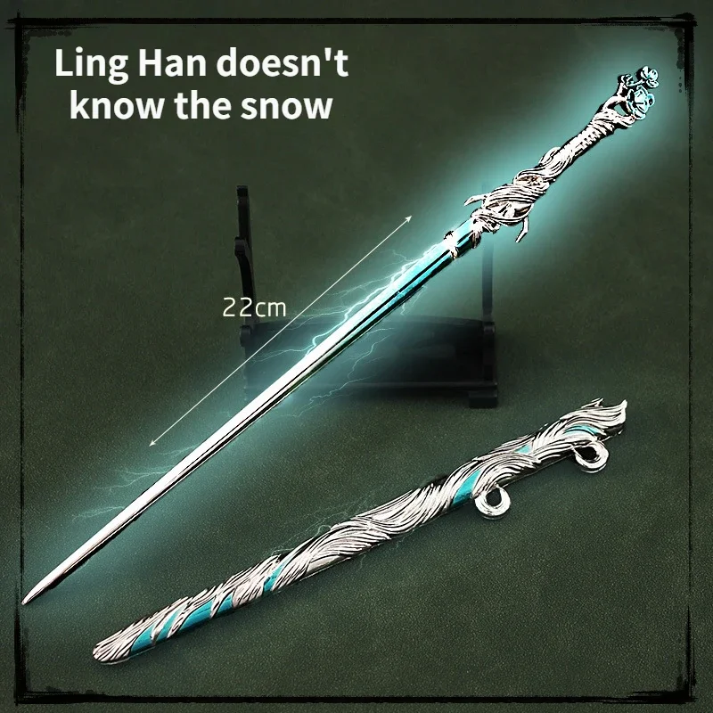 Unmatched Double Pride Anime Weapon Peripherals Linghan Unknown Snow Sword 22CM Weapon Prop Cosplay Weapons  Chinese Sword Toy