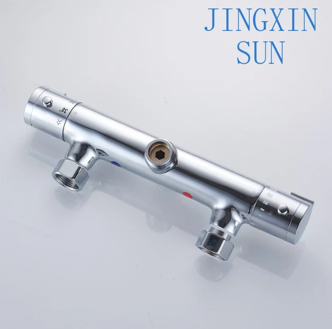 Chromed Finished Wall Mount Shower Diverter Valve Hot Cold Water Mixer Constant Temperature Mixing Valve