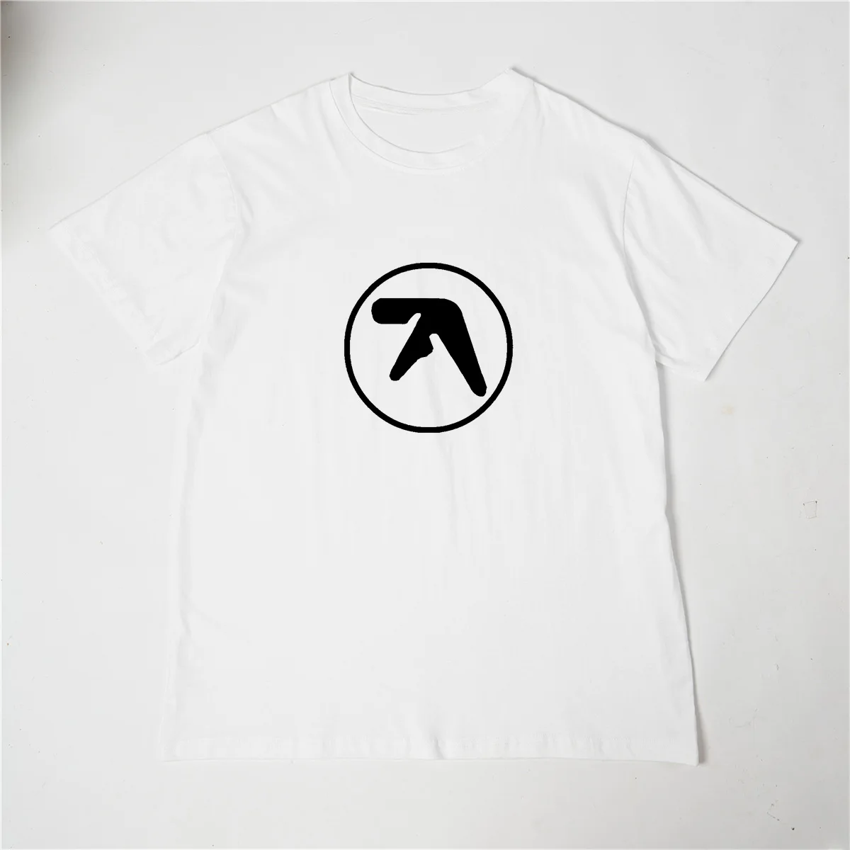 male funny present Fashion Aphex Twin Short Sleeves Men's Black T-Shirt Men T Shirt Print Cotton Short Sleeve T-shirt