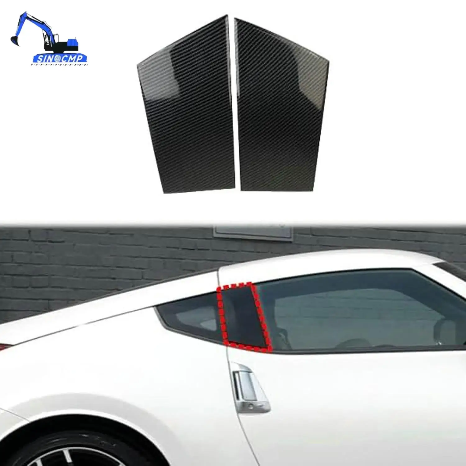 

2 шт., накладка на оконную стойку из углеродного волокна для Nissan 370Z 2009-2020, внешняя задняя левая и правая замена украшения