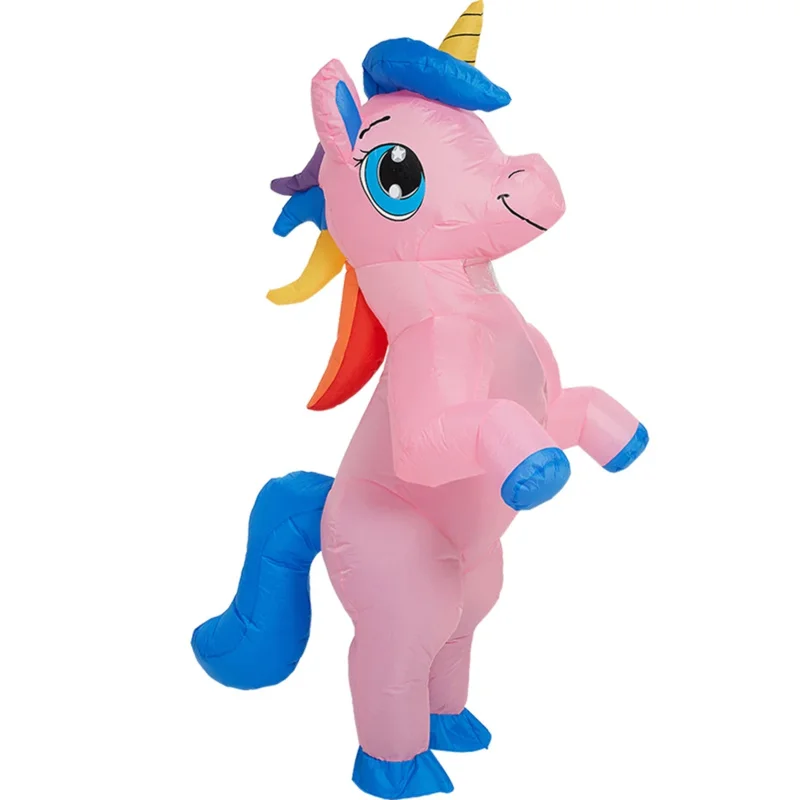 Inflatable Unicorn Costume Pink Full Body Unicorn Costumes  Air Blow up Funny Party Halloween Costume for Adult