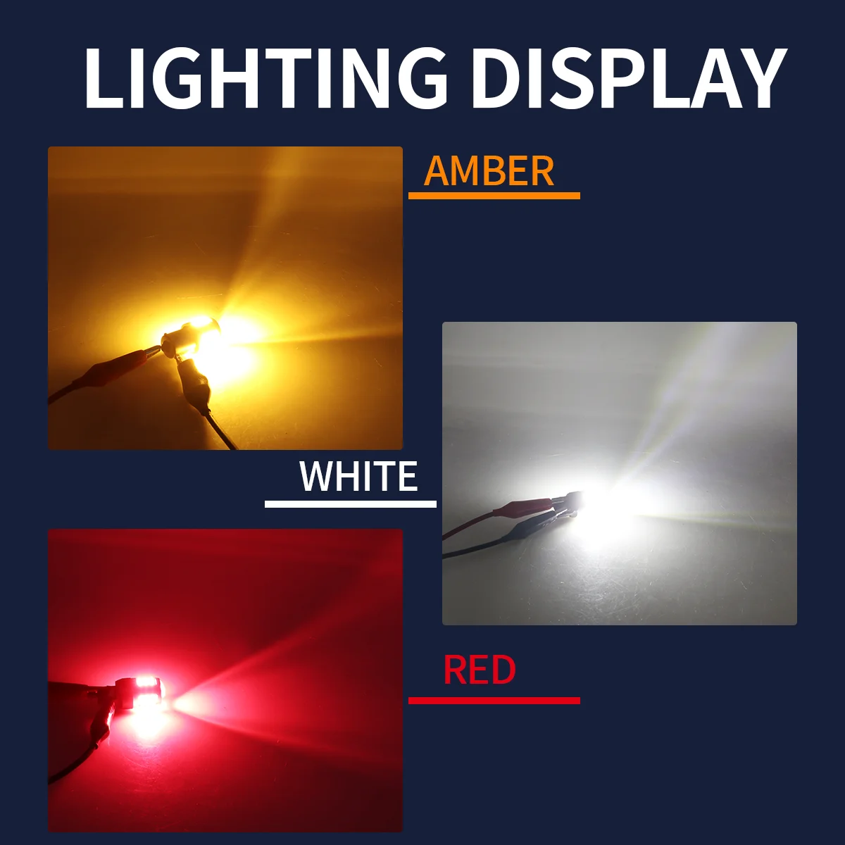 2PCS Canbus T20 LED Bulbs 7440 7443 White/Amber Car Turn Signal 1156 BA15S BAU15S 1157 BAY15D Reverse Lamp Daytime Running Lamp view 6