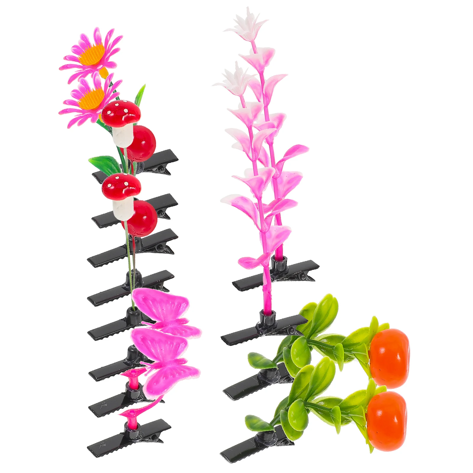 

12pcs Realistic Plant Hair Clips Simulation Hairpins Durable Multi-Color Flower Hair Clips For Girls Festival Hairpin Styling