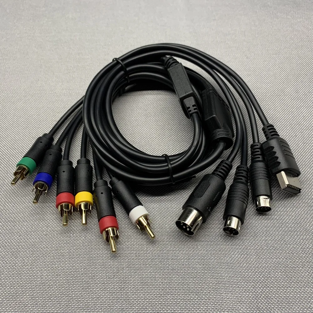 

4 in1 RGBS/RGB Cable Cord Replacement Color Monitor Component Cable for Sega MD1/ MD2 for SS/ DC Dreamcast Game Console