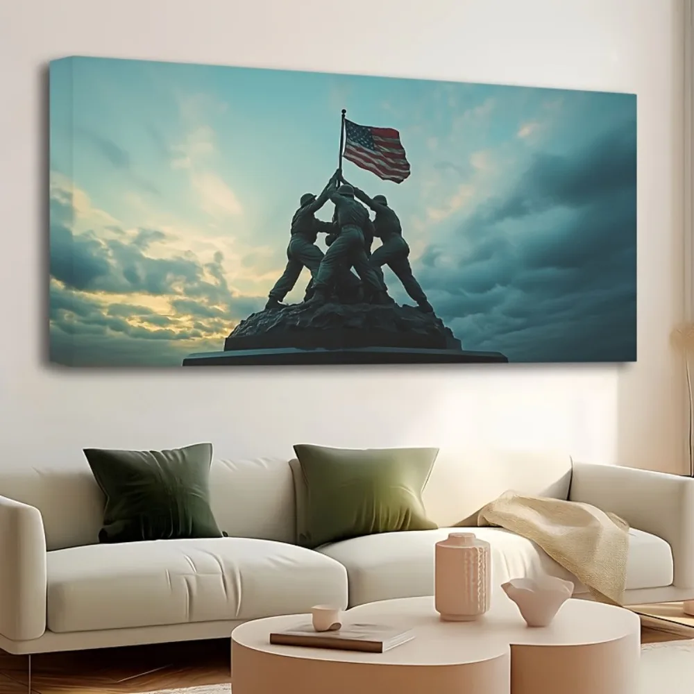 

Рамка из массива сосны толщиной 1,5 дюйма, фреска-флаг Iwo Jima, поиск фотографий, украшение на холсте, украшение на стену, подарок