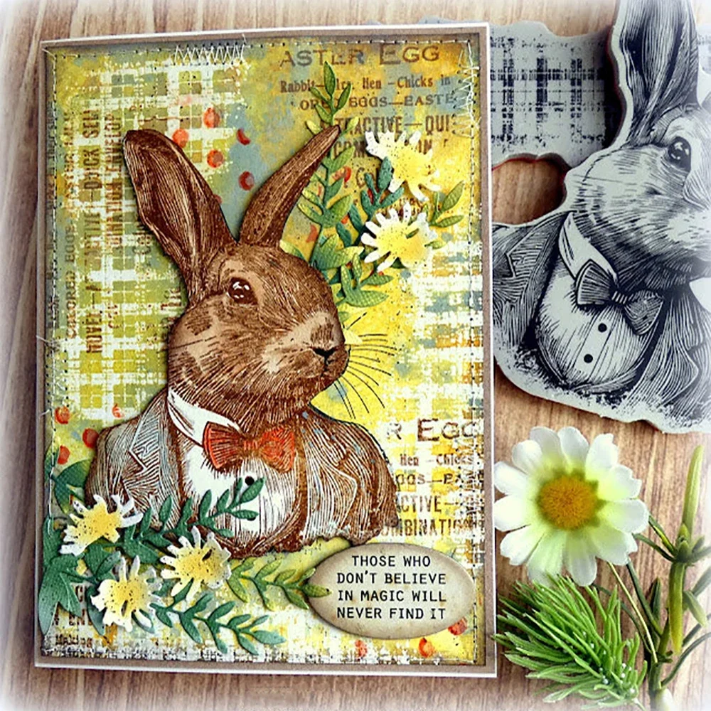 Mr. Rabbit Abstract Florals Love Notes Curiosity Shop Clear Stamps Set for DIY Scrapbooking Album Decoration Card Making Crafts