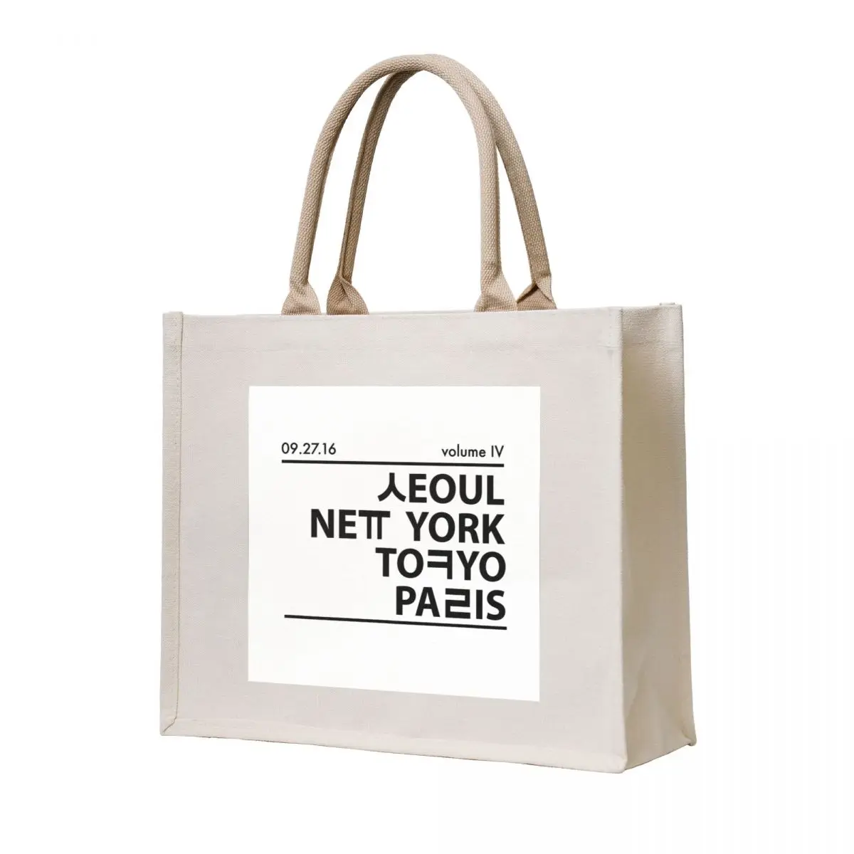 

Seoul, New York, Tokyo, and Paris Tote Bag tote bags cloth bags custom canvas bag shopping bags foldable